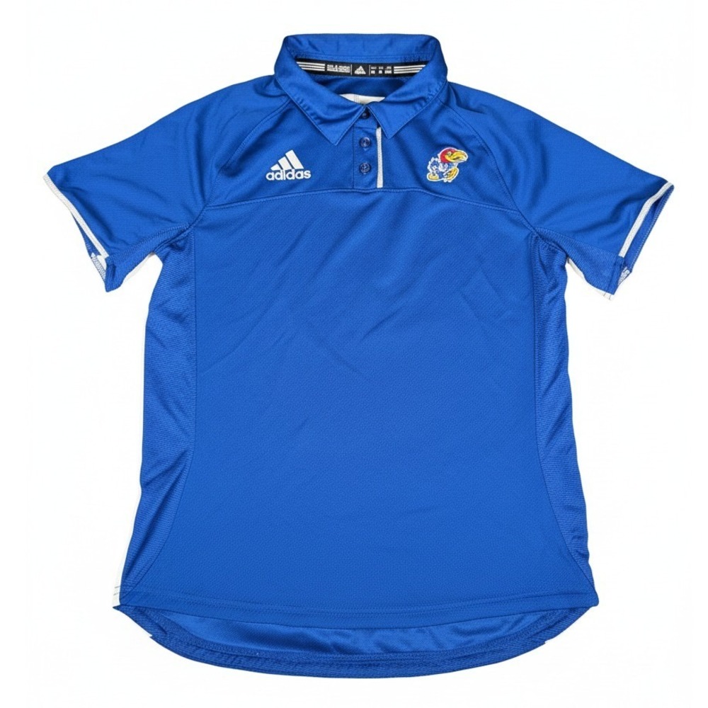 Adidas Kansas Jayhawks Men's M‎ Blue Climacool Polo Shirt NCAA Fan Gear